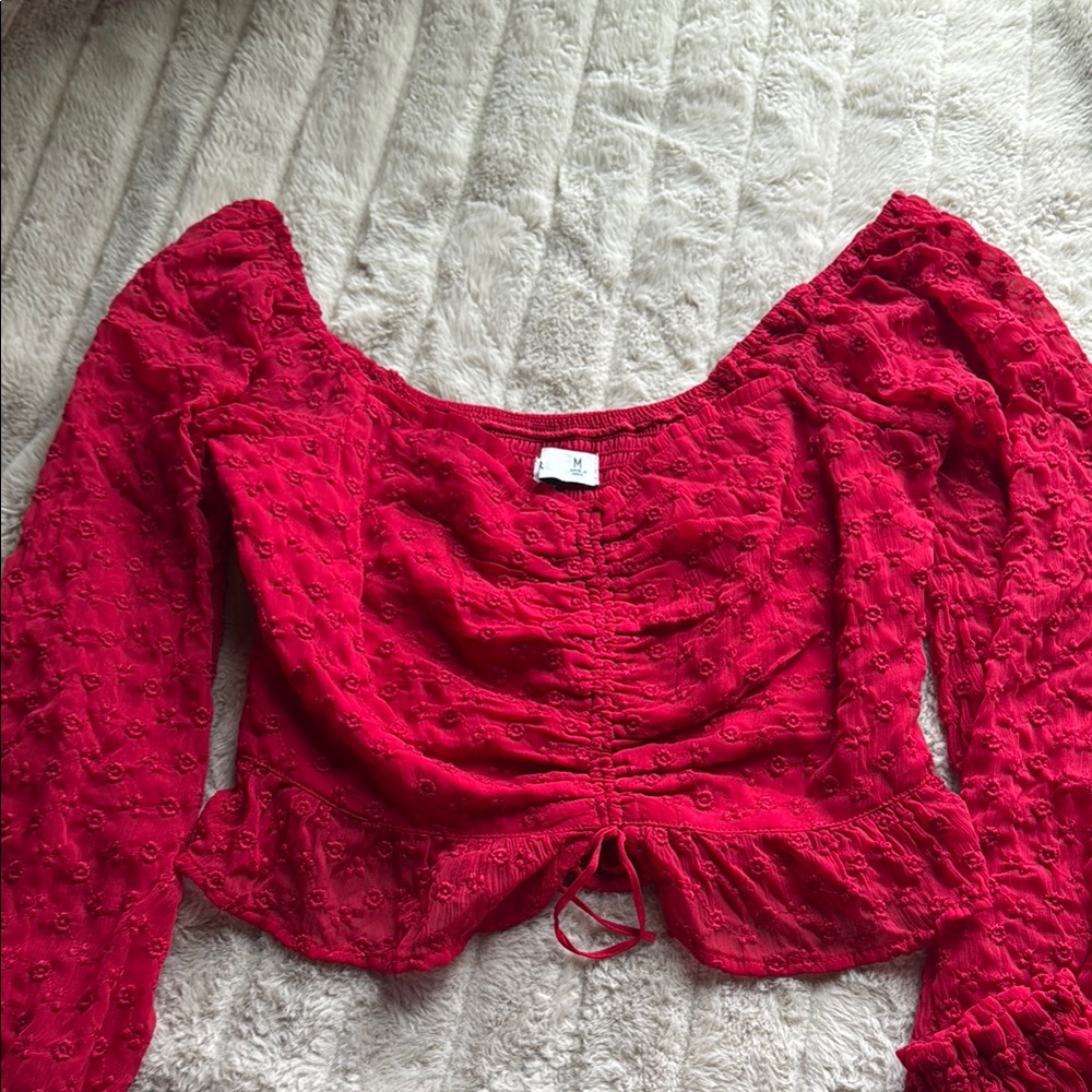 Hollister Women's Red Lace Top